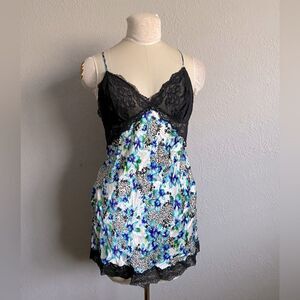 Victorias Secret Silk Multi Colored Floral Slip Dress Size L